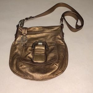 B Makowsky Bronze Leather Crossbody